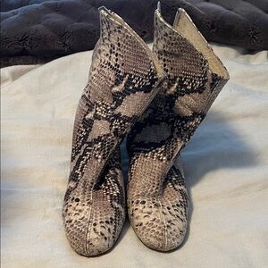 Snakeskin Patterned Ankle Boots from free people!